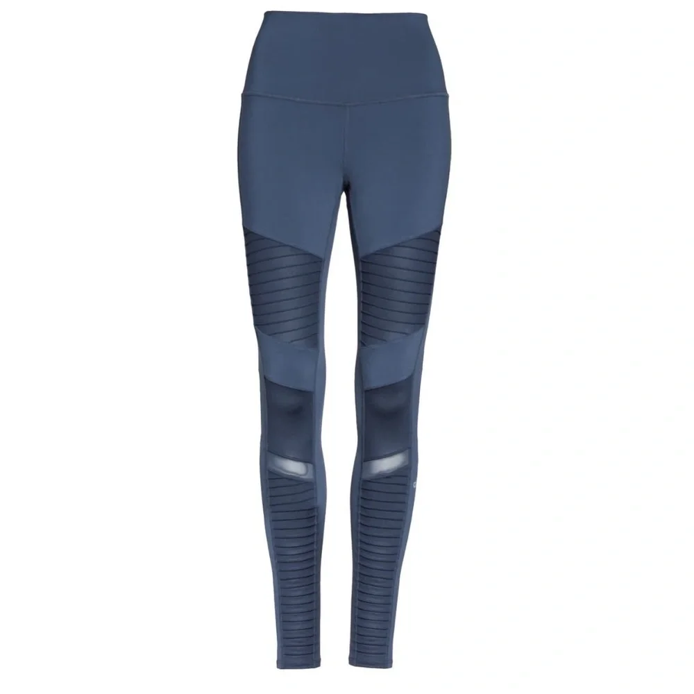 ALO Yoga High Waist Moto Leggings Midnight Blue XS NWT